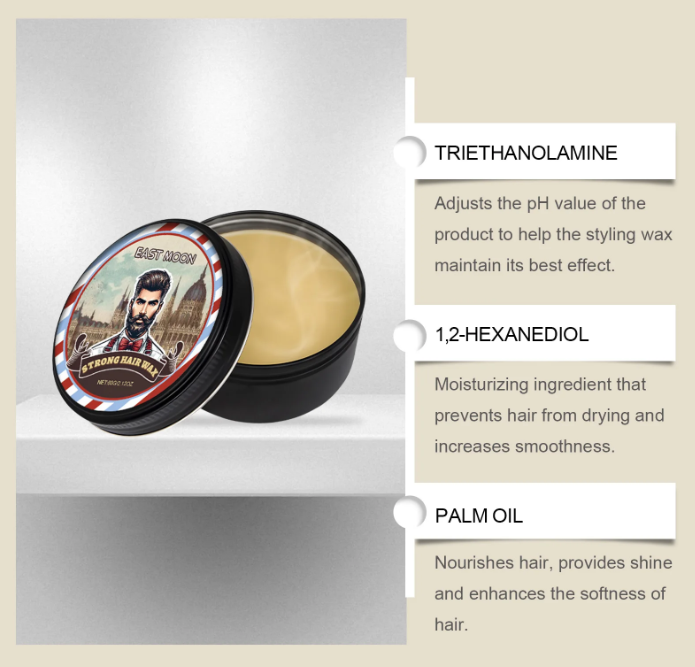 East Moon Pomade Rambut Oil Base Strong Hair Wax Styling Glossy 60g - SN-112 Gambar produk East Moon Pomade Rambut Oil Base Strong Hair Wax Styling Glossy 60g - SN-112