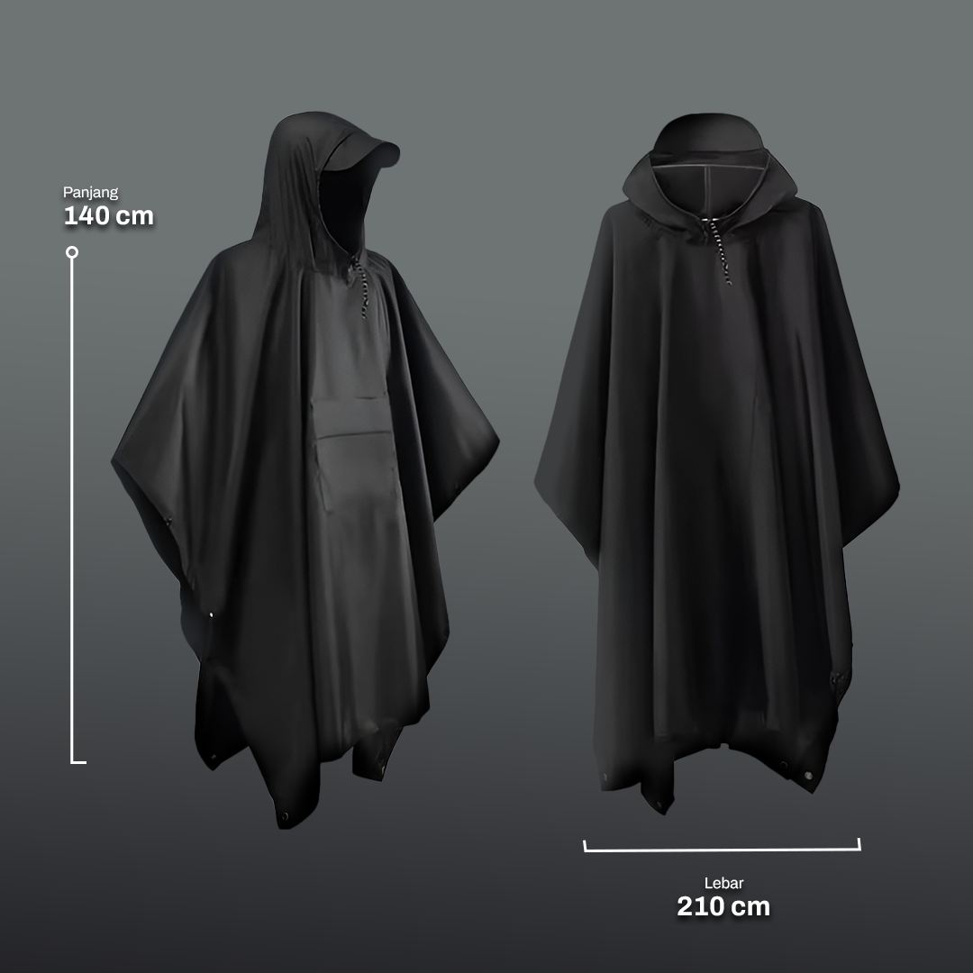 Gambar produk YOWER Jas Hujan Ponco Anti Rembes 3in1 Polyester Waterproof Raincoat - Y03