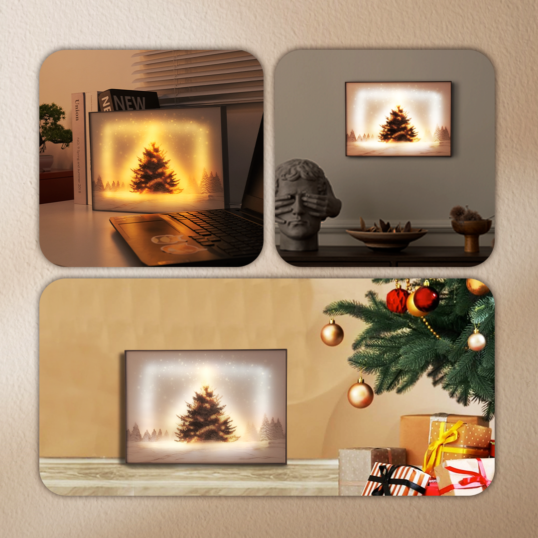 Gambar produk YORYZENG Lampu Meja Hias Lukisan 3in1 Color LED USB 30.5cm Christmas Tree - YY31