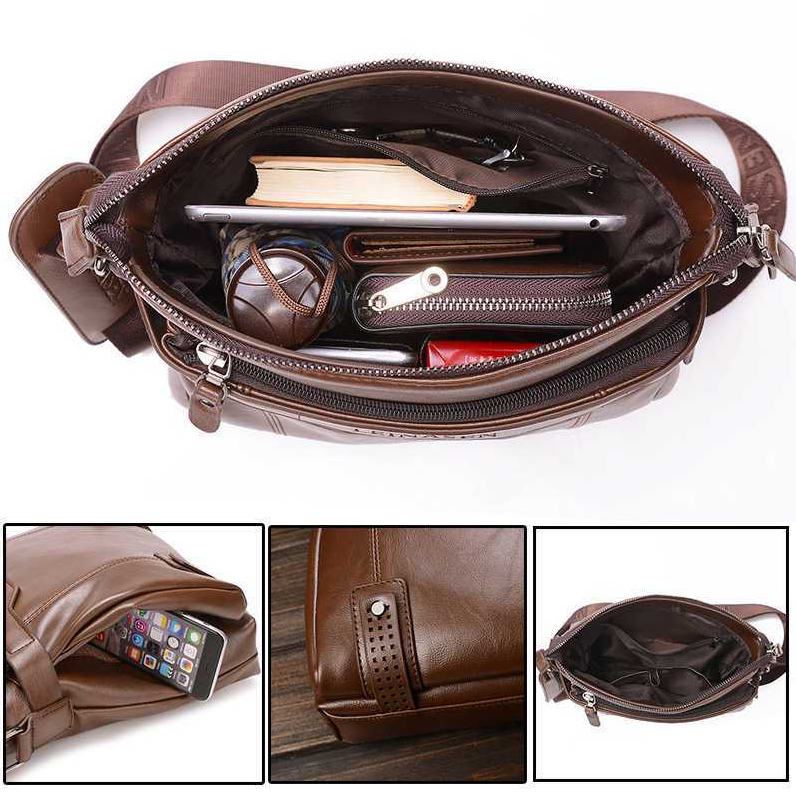 Rhodey Tas Selempang Pria Messenger Business Briefcase Bag PU Leather - 15037 Gambar produk Rhodey Tas Selempang Pria Messenger Business Briefcase Bag PU Leather - 15037