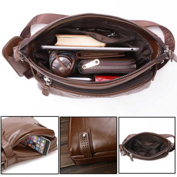 Gambar produk Rhodey Tas Selempang Pria Messenger Business Briefcase Bag PU Leather - 15037