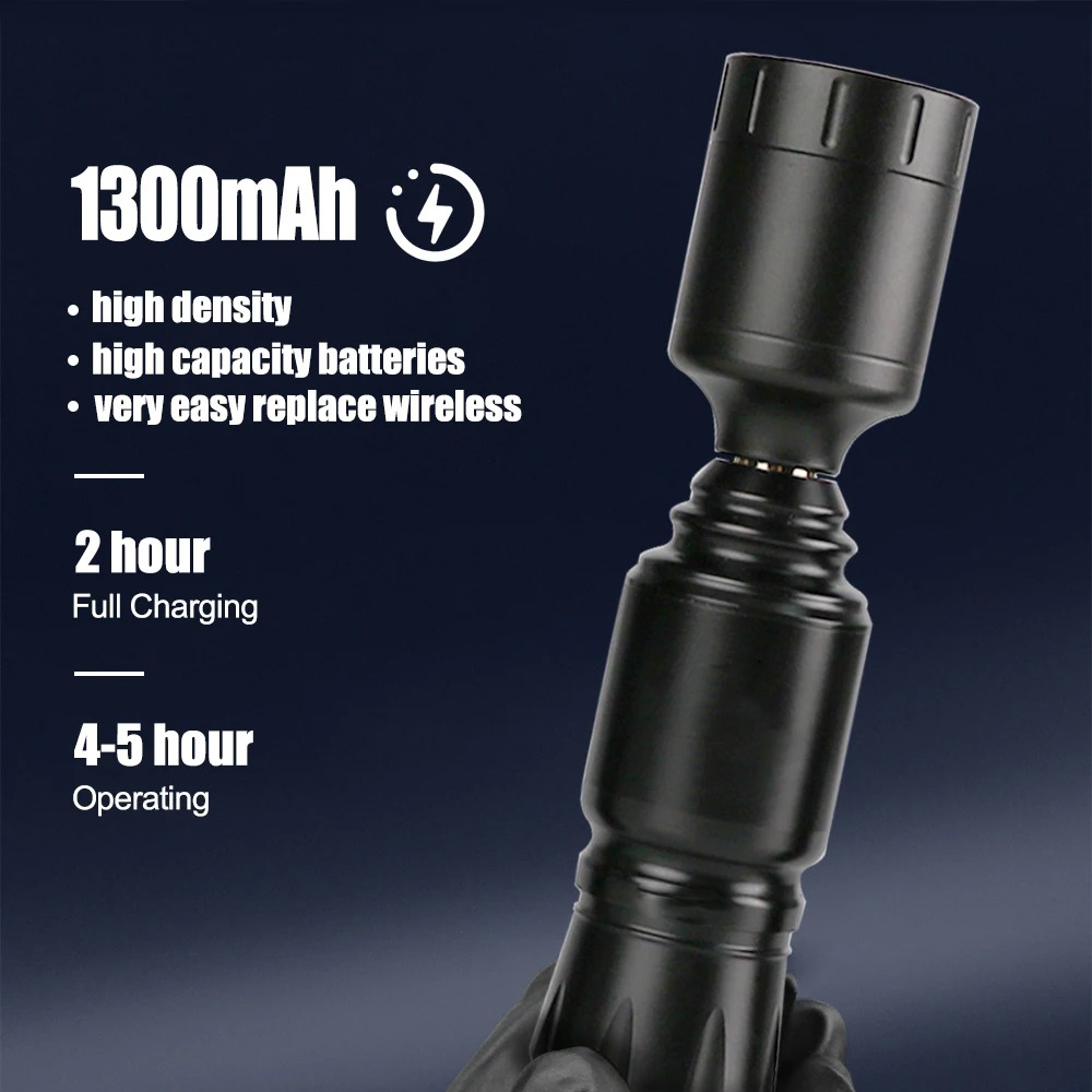 Cobbe Wireless Tattoo Machine Kit Travel 4mm 1300mAh with Cartridge - YL359 Gambar produk Cobbe Wireless Tattoo Machine Kit Travel 4mm 1300mAh with Cartridge - YL359