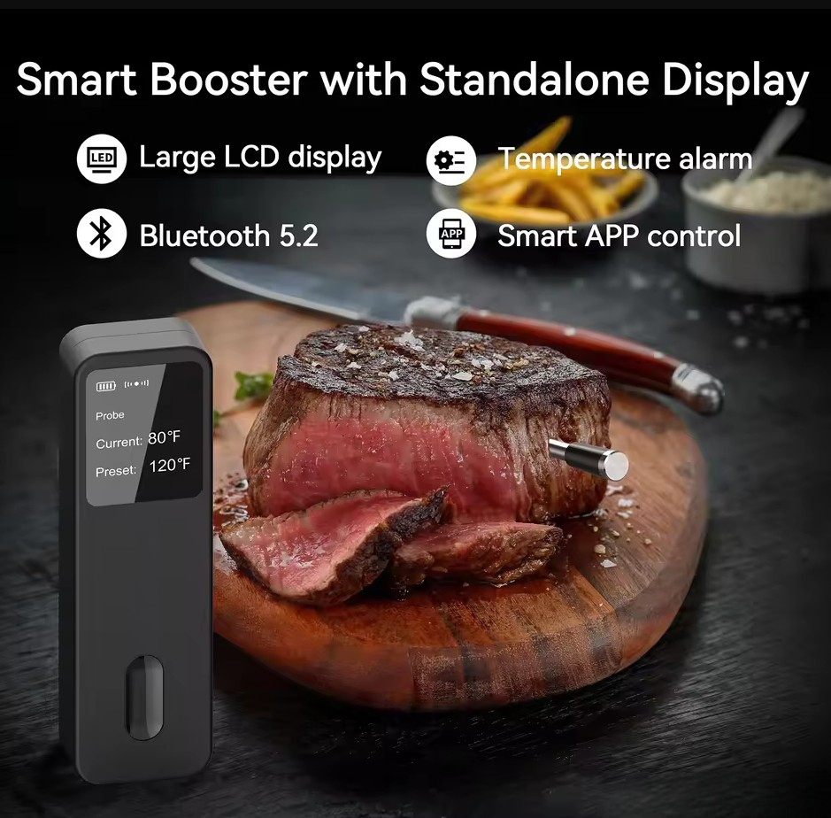 BFOUR Termometer Makanan Digital Daging BBQ Bluetooth Screen 1 Probe - BF-30 Gambar produk BFOUR Termometer Makanan Digital Daging BBQ Bluetooth Screen 1 Probe - BF-30