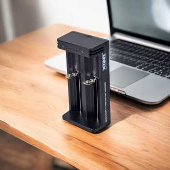 Gambar produk XTAR Charger Baterai 2 Slot 14500 18650 21700 Li-Ion 3.7V 2A 5V Type C - MC2