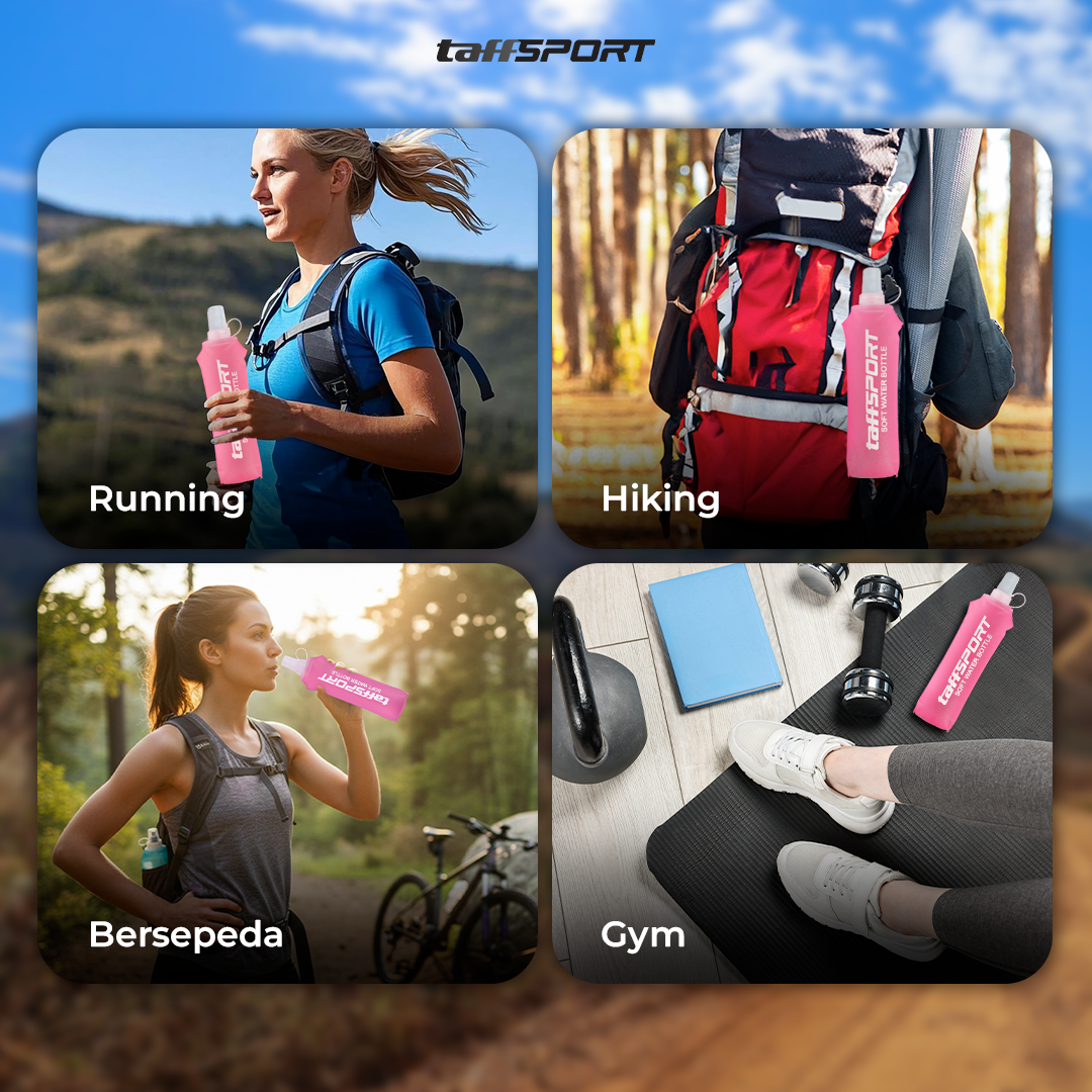 TaffSPORT Botol Minum Soft Flask Foldable Sport Water TPU 500 ml - TF009 Gambar produk TaffSPORT Botol Minum Soft Flask Foldable Sport Water TPU 500 ml - TF009