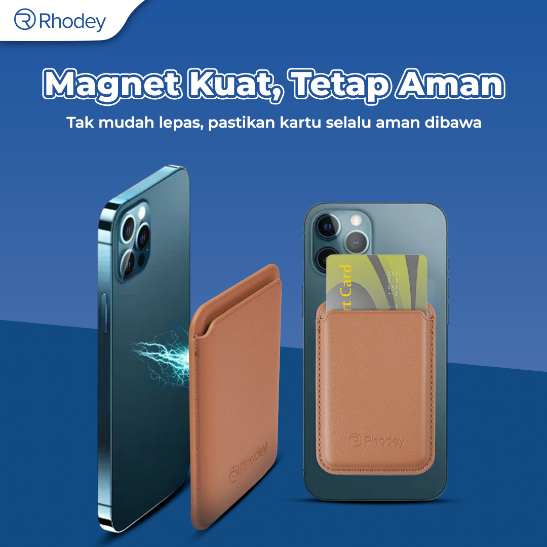Rhodey Dompet Kartu Magnetic Card Holder MagSafe PU Leather for iPhone - WM-95 Gambar produk Rhodey Dompet Kartu Magnetic Card Holder MagSafe PU Leather for iPhone - WM-95