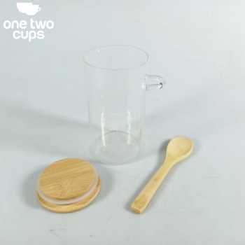 Gambar produk One Two Cups Toples Kaca Penyimpanan Makanan Storage with Bamboo Lid 350ml - FM-LD1