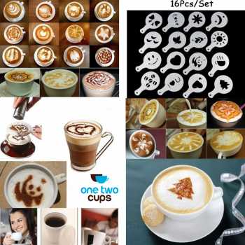 Gambar produk One Two Cups Cetakan Busa Foam Kopi Latte Art 16 PCS - JJYE01