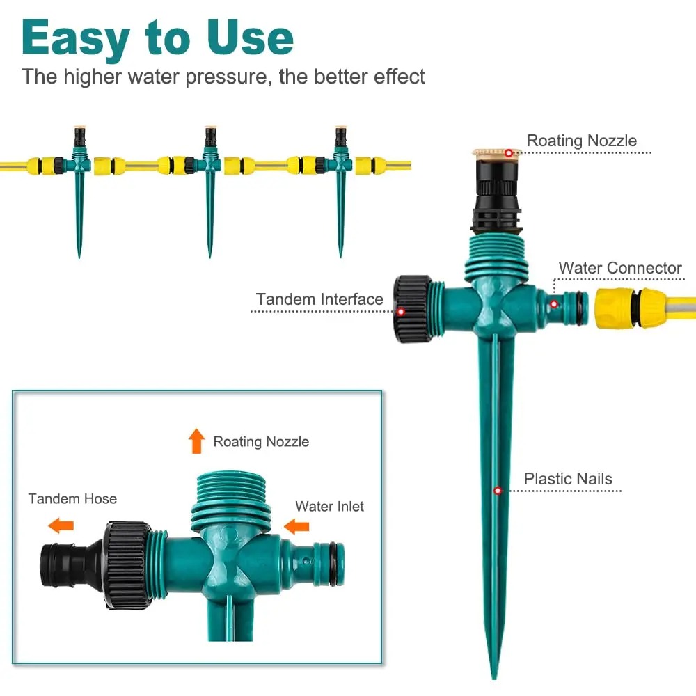 SANON Alat Penyiram Tanaman Otomatis Taman Rotasi 360 Sprinkler - SN-36 Gambar produk SANON Alat Penyiram Tanaman Otomatis Taman Rotasi 360 Sprinkler - SN-36
