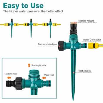 Gambar produk SANON Alat Penyiram Tanaman Otomatis Taman Rotasi 360 Sprinkler - SN-36