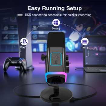 Gambar produk ONELEADER Mikrofon Kondenser Condenser Microphone XLR with Stand - WM13