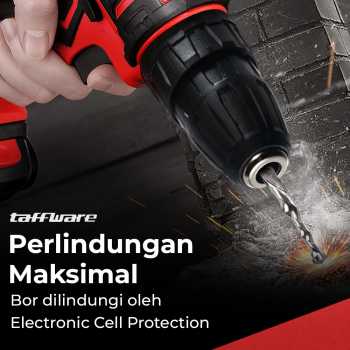 Gambar produk Taffware Bor Listrik Cordless Lithium Battery Electric Screwdriver 12V - KR564