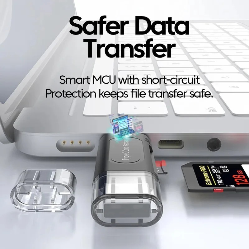 NIUTO Card Reader 4in1 USB 2.0 USB Type C OTG SD Card MicroSD - NT-41 Gambar produk NIUTO Card Reader 4in1 USB 2.0 USB Type C OTG SD Card MicroSD - NT-41