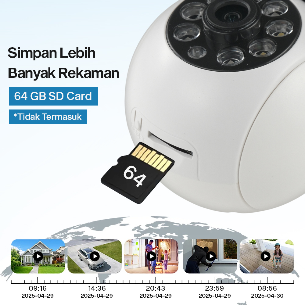 Kamera CCTV Indoor Bohlam WiFi IP Camera IR Detection E27 1080P 2MP - YS-2303 Gambar produk Kamera CCTV Indoor Bohlam WiFi IP Camera IR Detection E27 1080P 2MP - YS-2303