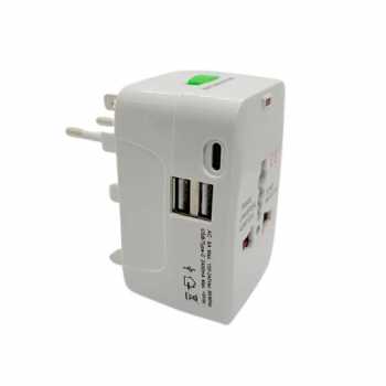 Gambar produk MAERKNON Travel Adaptor Universal AU US UK EU Type C Dual USB 2400mA - HHT200