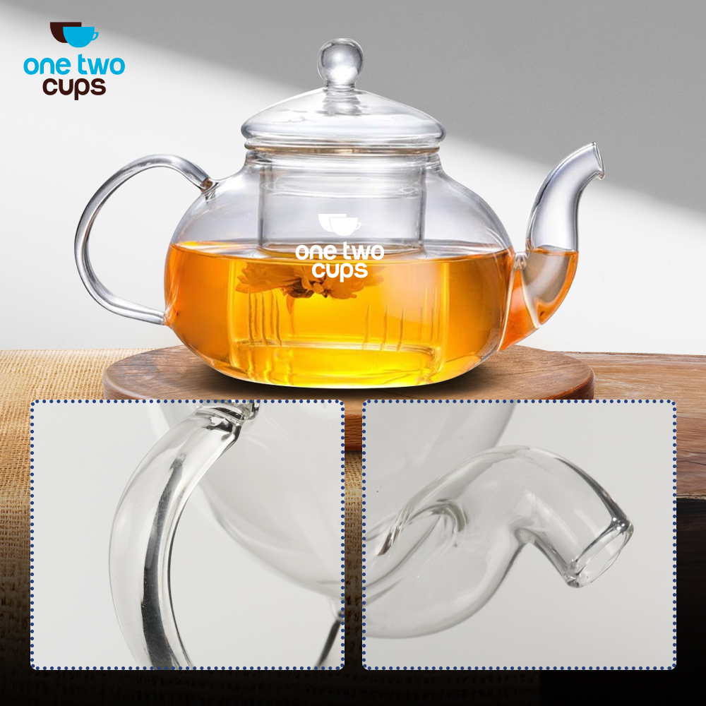 One Two Cups Teko Teh Kaca Saringan Tahan Panas Api Infuser Teapot 800ml - 8CV102 Gambar produk One Two Cups Teko Teh Kaca Saringan Tahan Panas Api Infuser Teapot 800ml - 8CV102