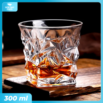 One Two Cups Gelas Whisky Cocktail Crystal Diamond Rock Glass 300ml - YJ103