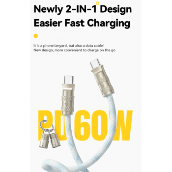 Gambar produk ESSAGER Kabel Data 2in1 USB Type C to Type C Fast Charging PD 60W - JCB01