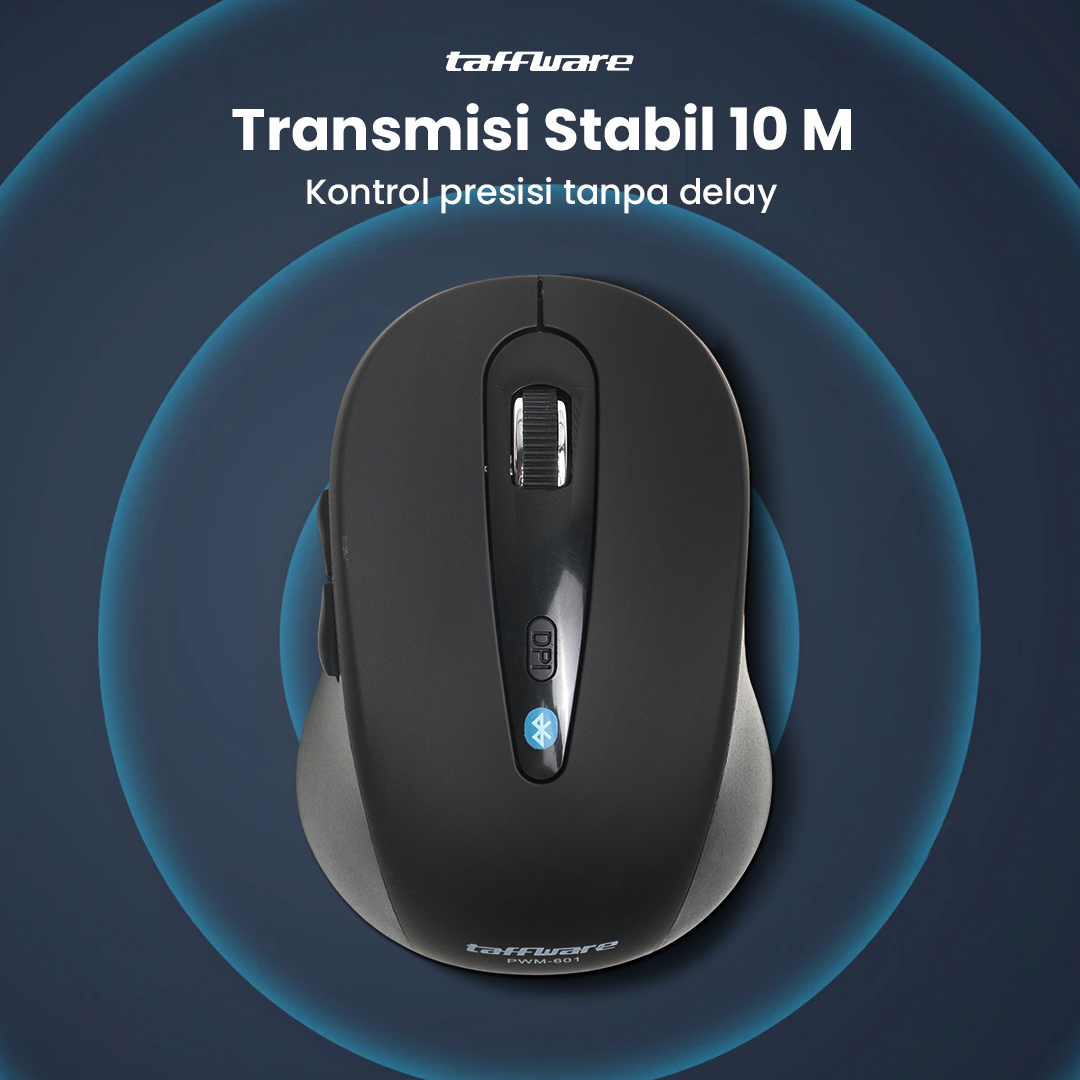 Taffware Mouse Bluetooth Wireless Optical Ergonomic Design 1600DPI - PWM-601 Gambar produk Taffware Mouse Bluetooth Wireless Optical Ergonomic Design 1600DPI - PWM-601