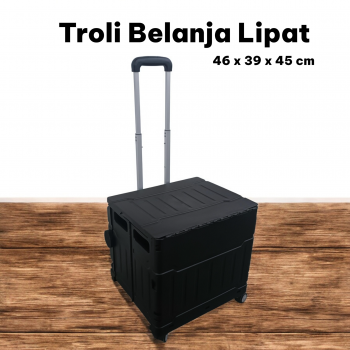 FURNIBOX Troli Belanja Lipat 4 Roda Folding Storage Box 46x39x45cm - FR-05