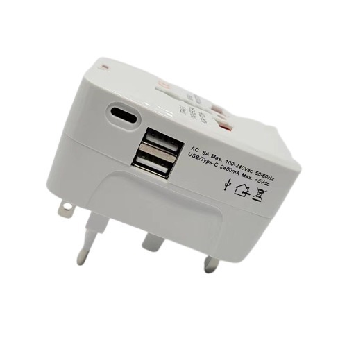 Gambar produk MAERKNON Travel Adaptor Universal AU US UK EU Type C Dual USB 2400mA - HHT200