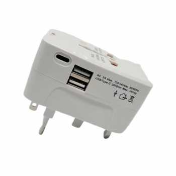 Gambar produk MAERKNON Travel Adaptor Universal AU US UK EU Type C Dual USB 2400mA - HHT200