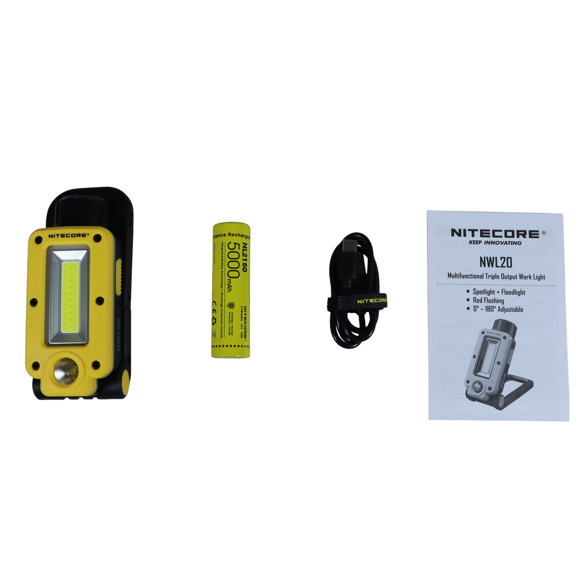 NITECORE Senter LED COB IPX5 Magnetic Rechargeable 5000mAh 600 Lumens - NWL20 Gambar produk NITECORE Senter LED COB IPX5 Magnetic Rechargeable 5000mAh 600 Lumens - NWL20