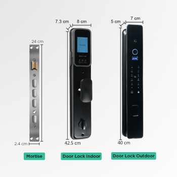 Gambar produk ALOY-X Smart Door Lock Tuya App Fingerprint Password Digital Display - A4
