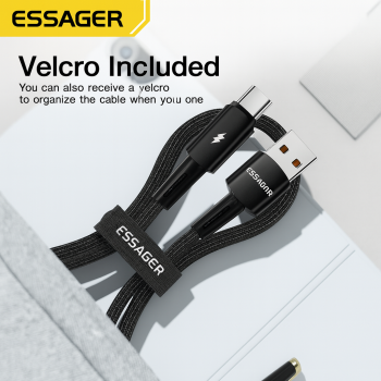 Gambar produk ESSAGER Kabel Data USB Type A to Type C Fast Charging 120W 6A 1M - EXC120-CG01-P
