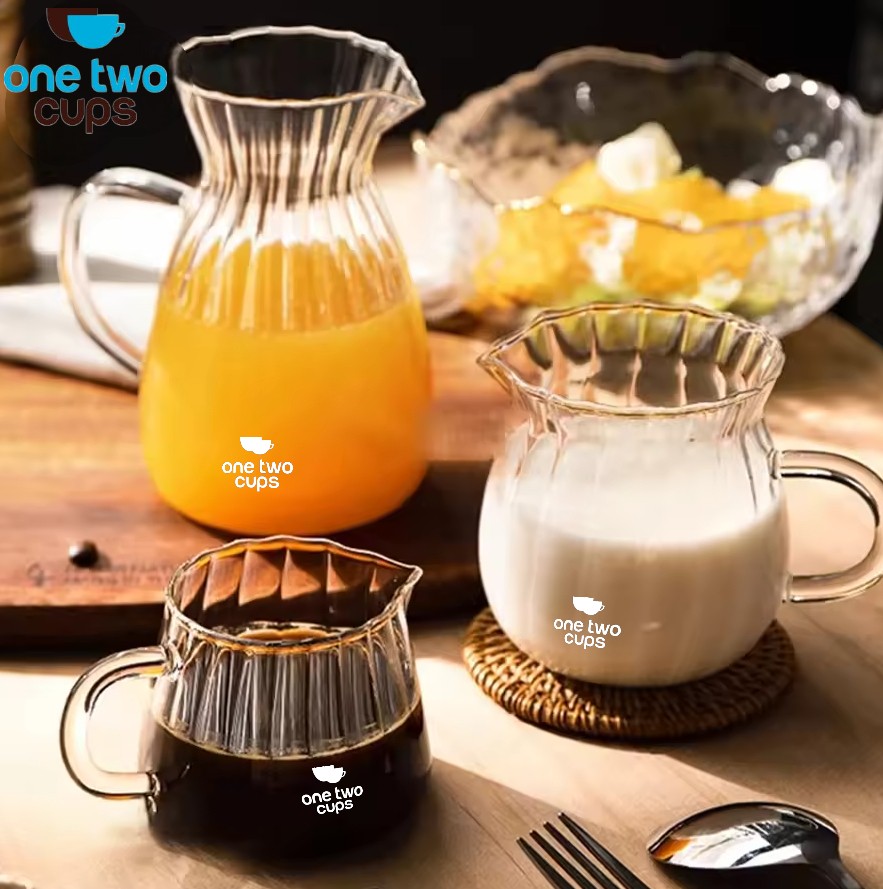 Gambar produk One Two Cups Teko Teh Pitcher Coffee Milk Jug Borosilicate Glass 500ml - YD2