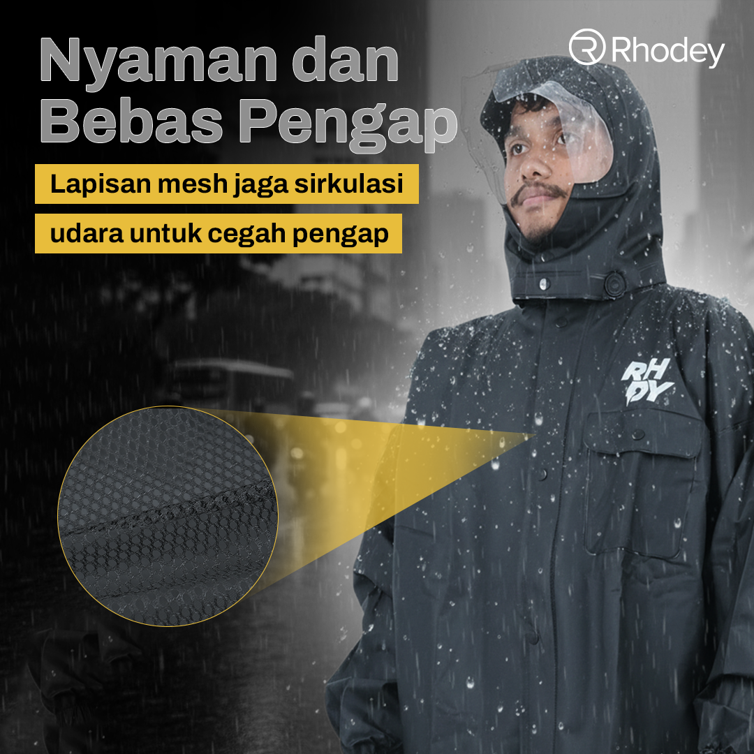 Rhodey Jas Hujan Setelan Motor Dewasa Visor PVC Waterproof Raincoat L - RD-120 Gambar produk Rhodey Jas Hujan Setelan Motor Dewasa Visor PVC Waterproof Raincoat L - RD-120