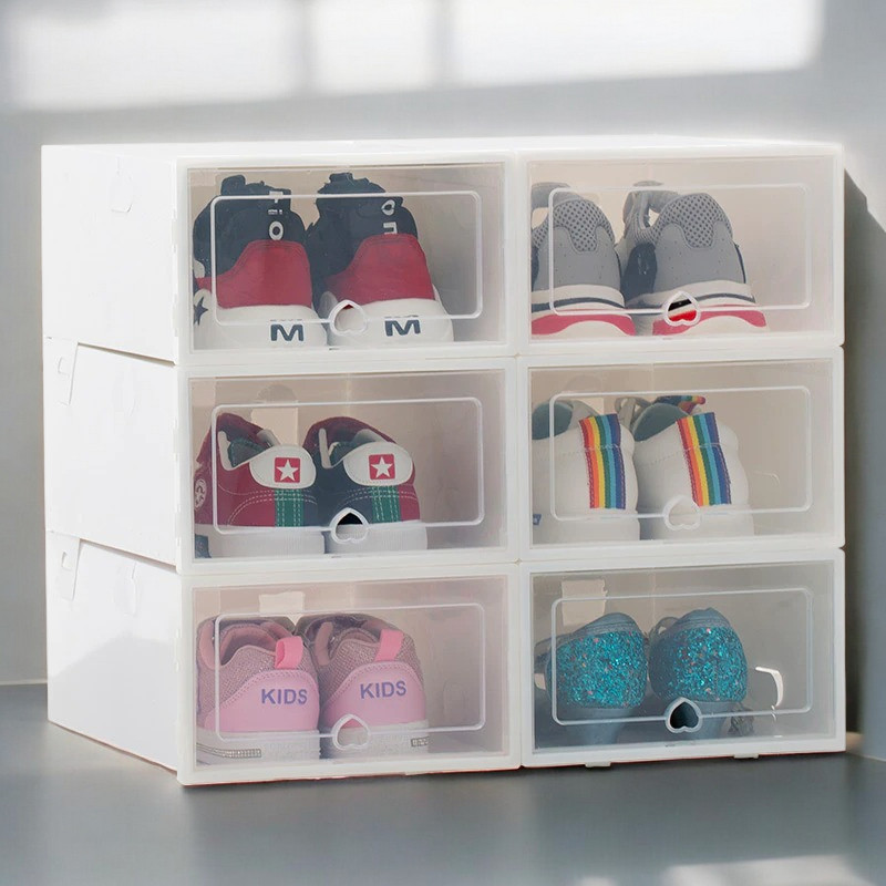 Gambar produk BNBS Kotak Sepatu Lipat Transparan Shoe Box Organizer 6 PCS Size L - LF010