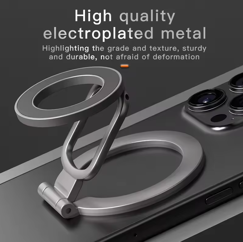 WISSHE Holder Smartphone MagSafe Folding Ring Stand Double Magnetic - Q-46 Gambar produk WISSHE Holder Smartphone MagSafe Folding Ring Stand Double Magnetic - Q-46
