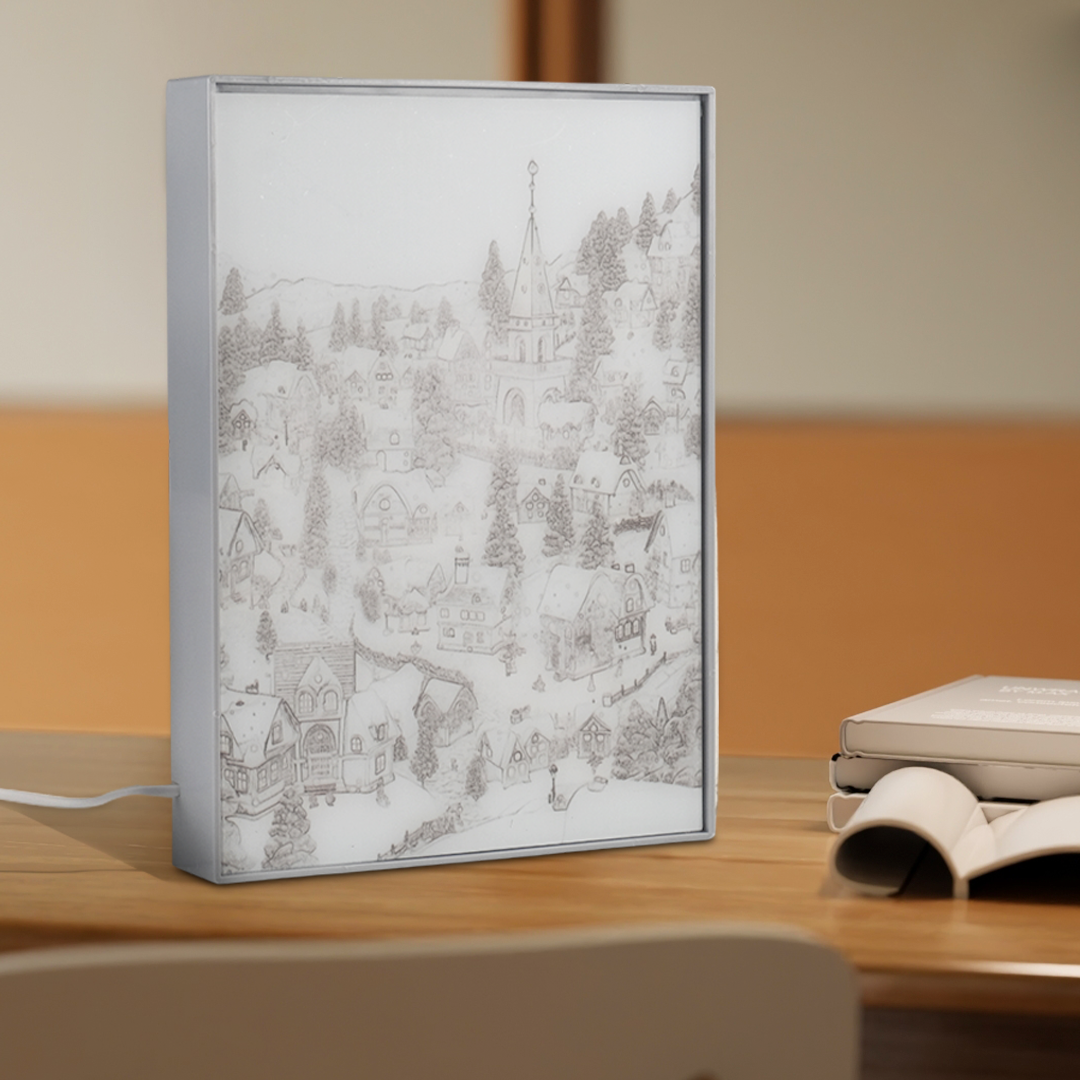 Gambar produk YORYZENG Lampu Meja Hias Lukisan 3in1 Color LED USB 30.5cm Christmas Snow - YY31