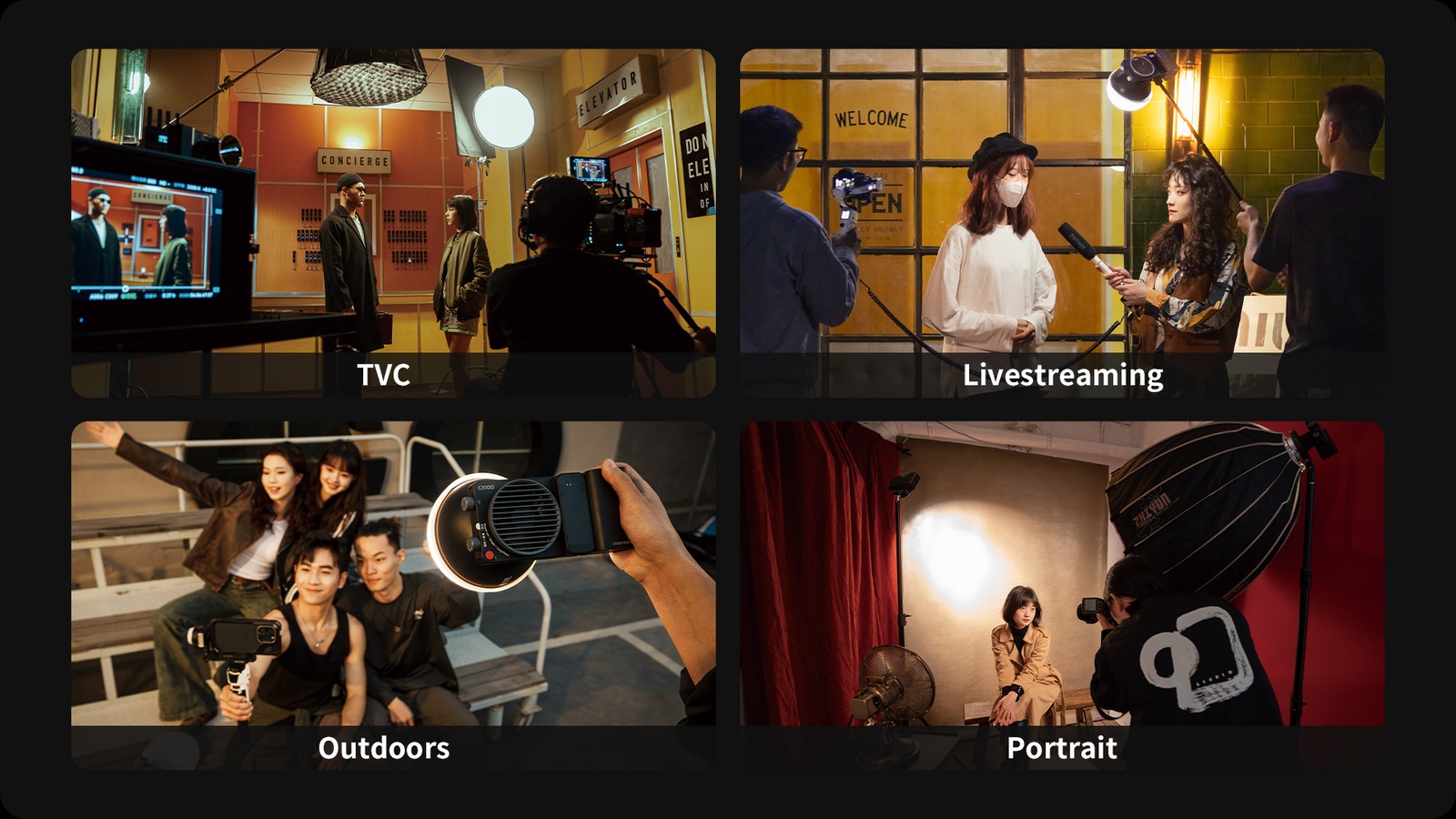 Zhiyun Cinepeer Lampu Flash Fill COB Light Tricolor 100W 4500mAh - CX100 Gambar produk Zhiyun Cinepeer Lampu Flash Fill COB Light Tricolor 100W 4500mAh - CX100