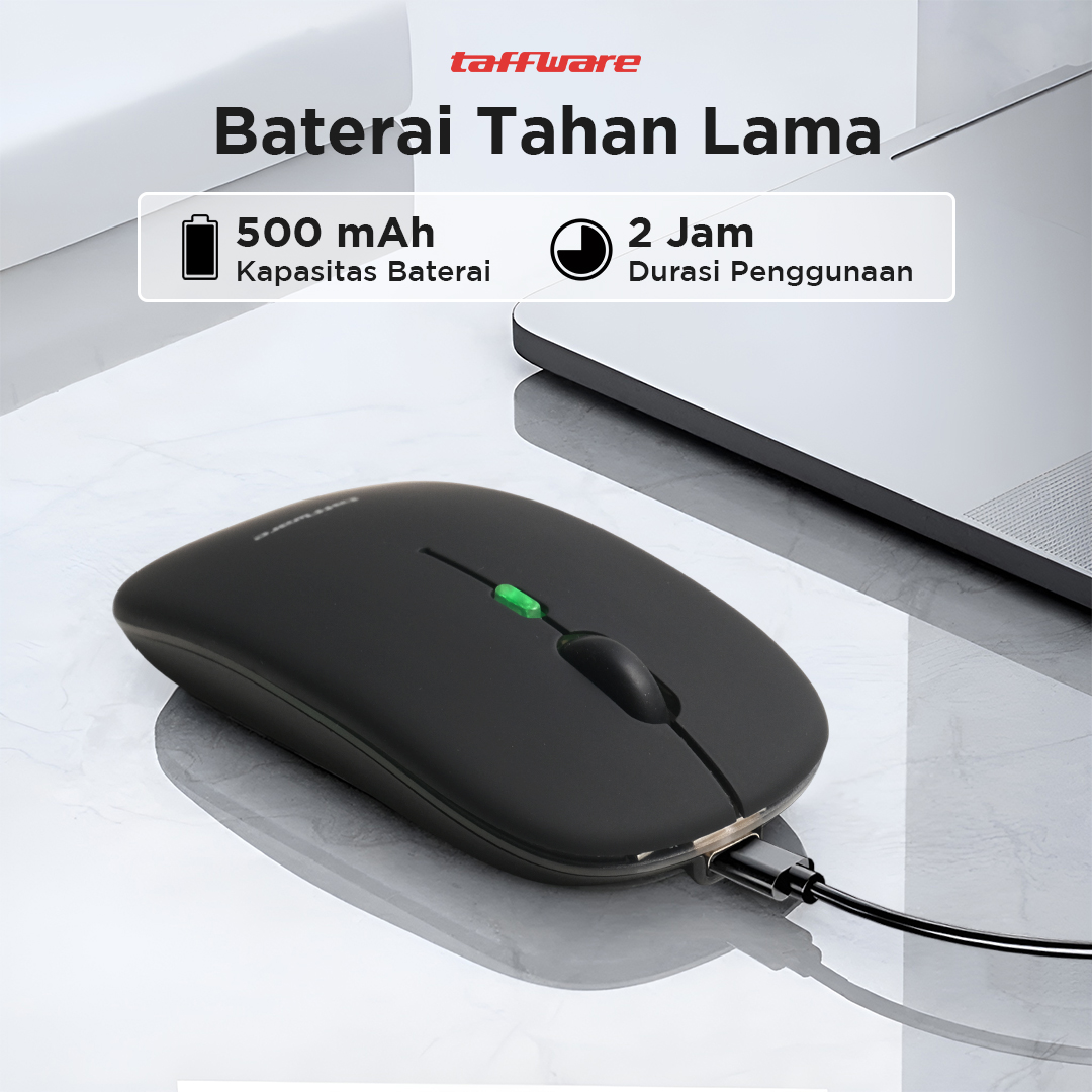 Taffware Mouse Wireless Bluetooth Optical 2.4GHz Silent Click 1600DPI - DC001 Gambar produk Taffware Mouse Wireless Bluetooth Optical 2.4GHz Silent Click 1600DPI - DC001