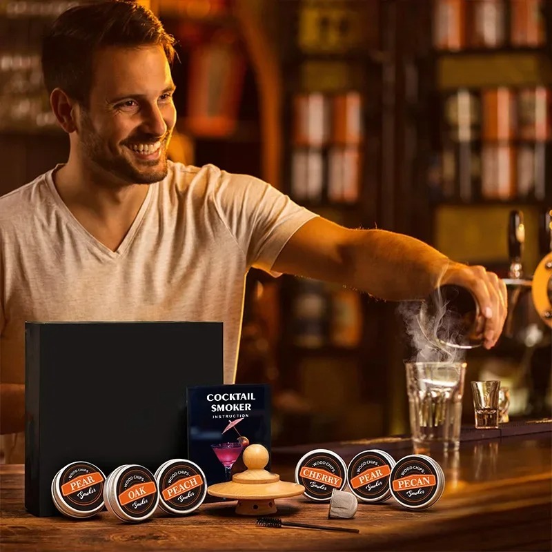 ARUBAKI Set Alat Pengasap Cocktail Smoker Kit with 6 Wood Chips - ARB-60 Gambar produk ARUBAKI Set Alat Pengasap Cocktail Smoker Kit with 6 Wood Chips - ARB-60