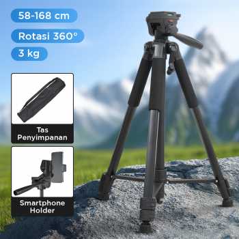 JIADUODUO Tripod Kamera 3 Section 360 Panoramic Quick Release 1.68M - D-700H