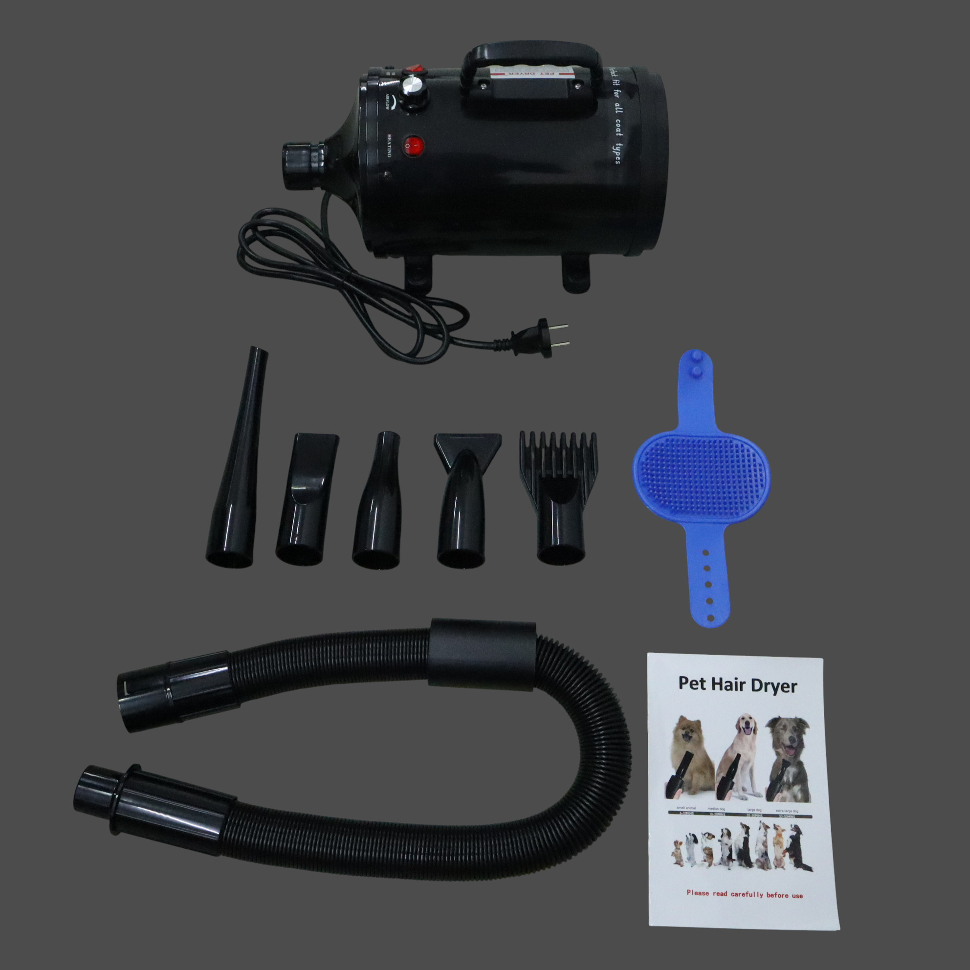 HEAN Pengering Bulu Kucing Anjing Hair Dryer for Pets Fast Blow 2800W - ZF-YC-C-04 Gambar produk HEAN Pengering Bulu Kucing Anjing Hair Dryer for Pets Fast Blow 2800W - ZF-YC-C-04