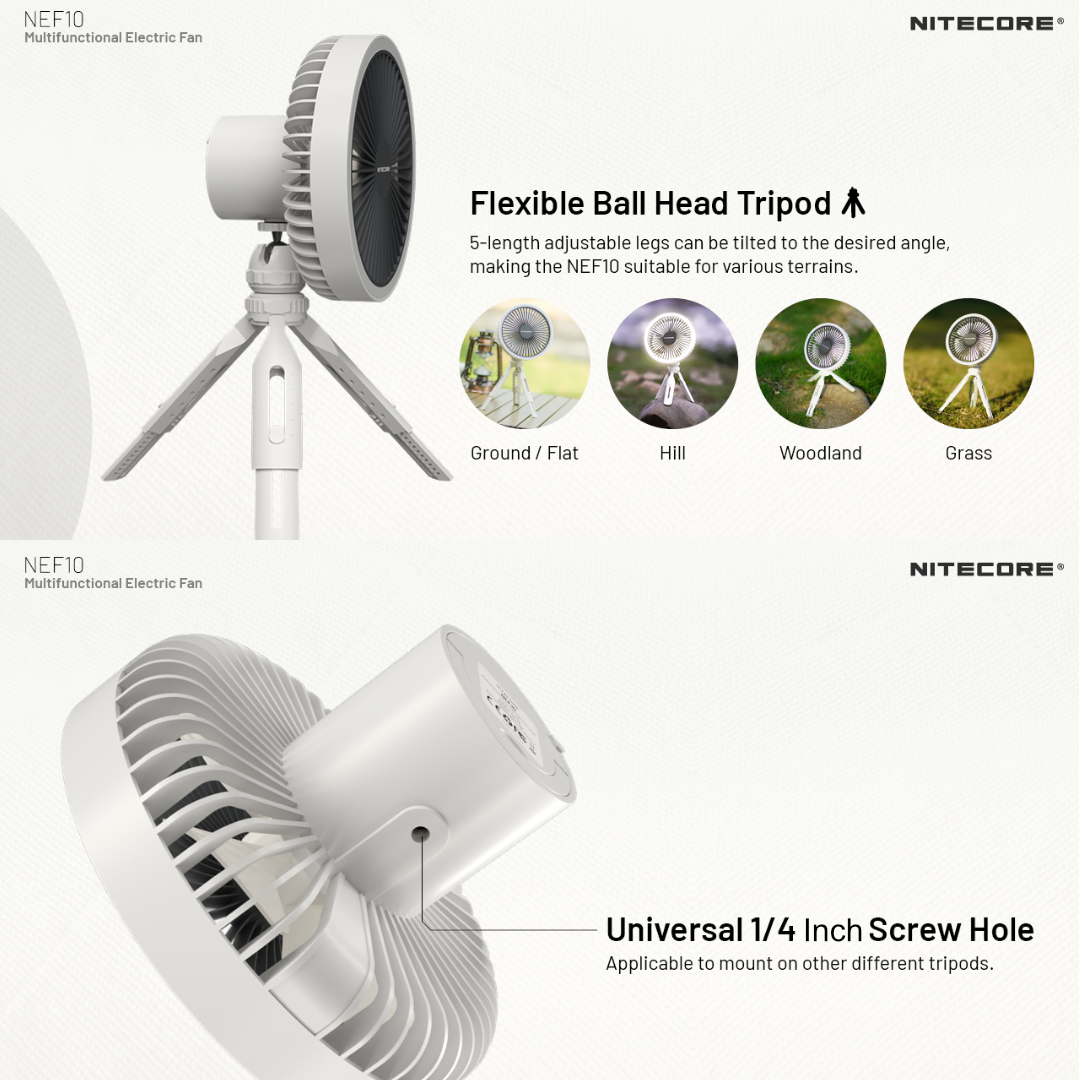 Gambar produk NITECORE Kipas Angin Portable 2in1 LED Ring Light Adjustable 10000mAh - NEF10