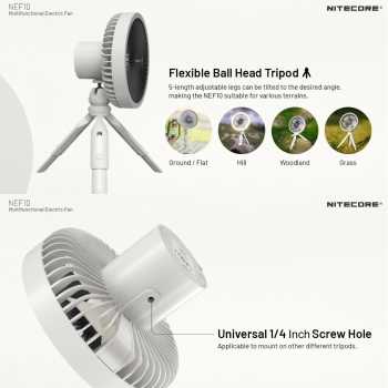 Gambar produk NITECORE Kipas Angin Portable 2in1 LED Ring Light Adjustable 10000mAh - NEF10