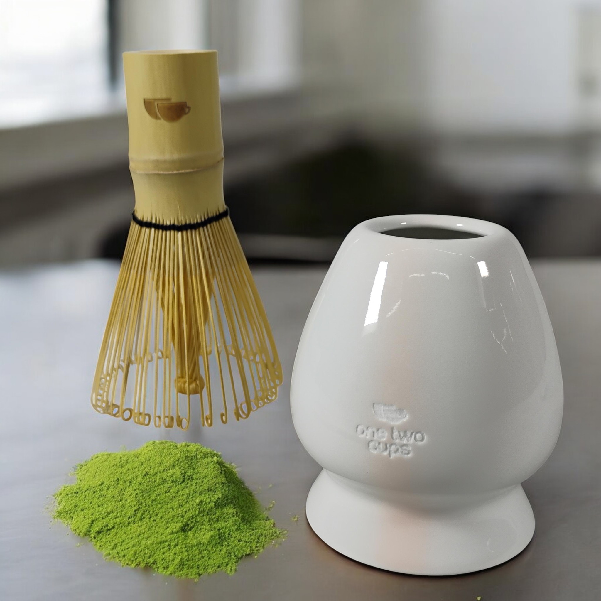 One Two Cups Matcha Set Kit Chasen Whisk Stand Chashaku Spoon 4 PCS - NA-712 Gambar produk One Two Cups Matcha Set Kit Chasen Whisk Stand Chashaku Spoon 4 PCS - NA-712