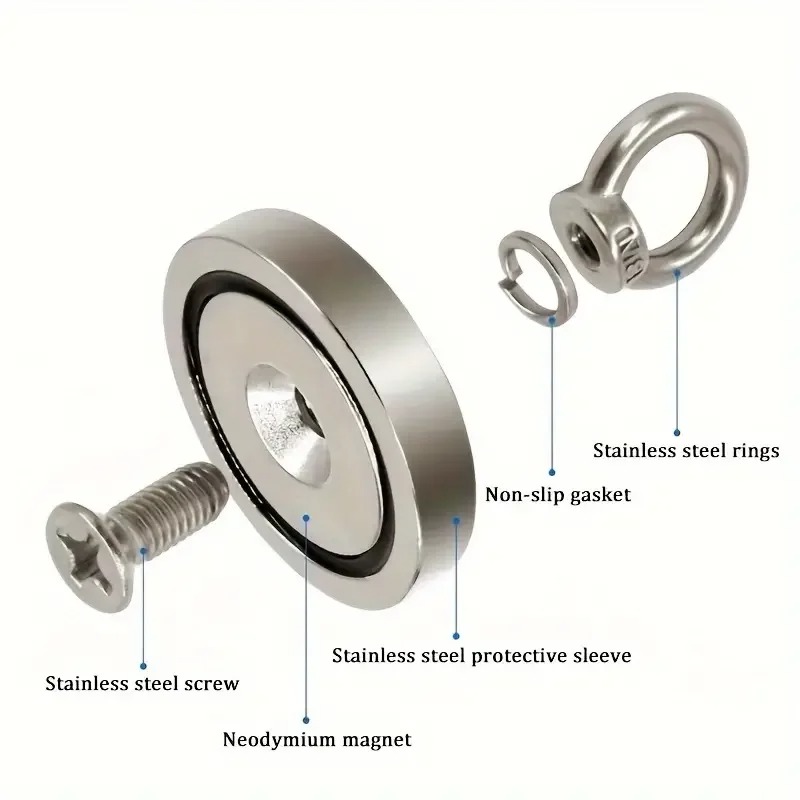 SINIJI Magnet Gantungan Round Hook Strong Neodymium 6kg - J16 Gambar produk SINIJI Magnet Gantungan Round Hook Strong Neodymium 6kg - J16