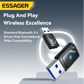 Gambar produk ESSAGER Adaptor Bluetooth 5.4 Dongle PC Laptop for Windows 8.1/10/11 - ES-BT16