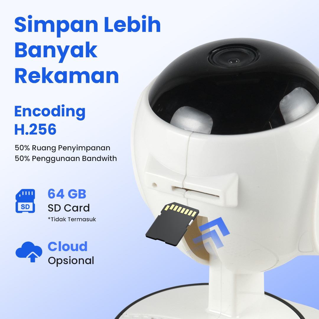 V380 Pro Kamera CCTV Indoor WiFi IP Camera Motion Detection 720P 1MP - Q6X Gambar produk V380 Pro Kamera CCTV Indoor WiFi IP Camera Motion Detection 720P 1MP - Q6X