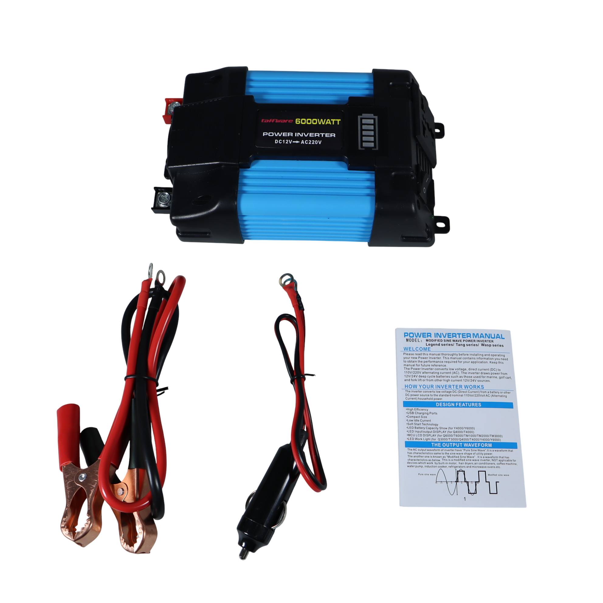 Taffware Power Inverter Mobil Modified Sine Wave 12V to AC 220V 6000W - NBR6000W Gambar produk Taffware Power Inverter Mobil Modified Sine Wave 12V to AC 220V 6000W - NBR6000W