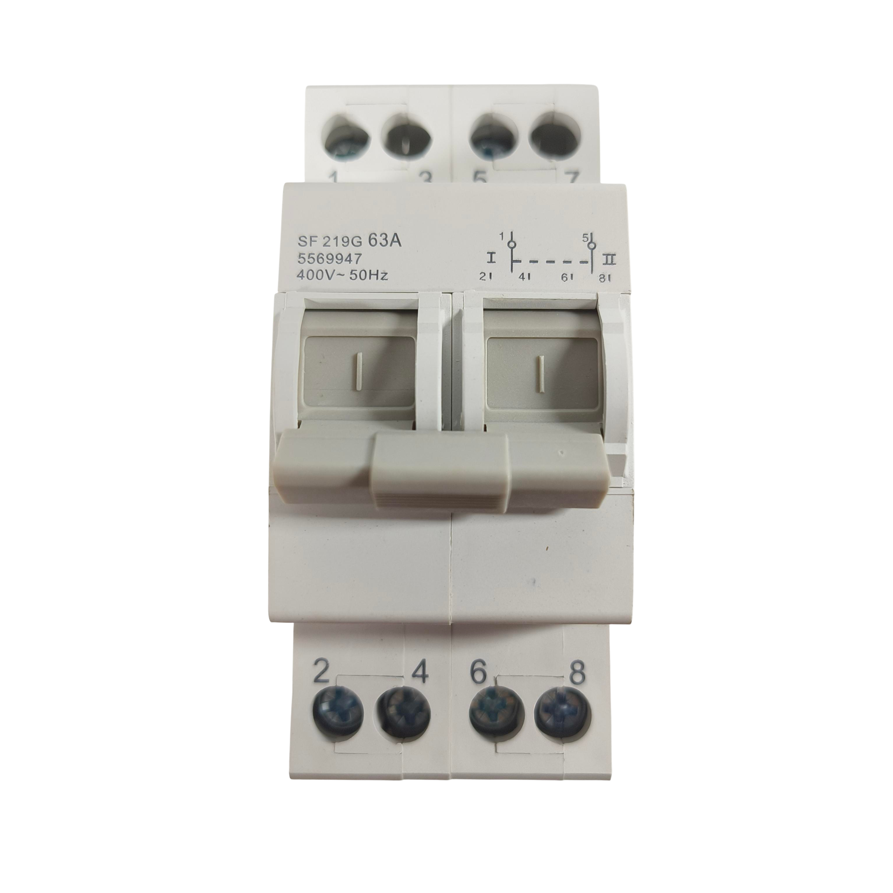 FANHEY Saklar Circuit Breaker 2P Transfer MTS Dual Power Switch 63A - SF219G Gambar produk FANHEY Saklar Circuit Breaker 2P Transfer MTS Dual Power Switch 63A - SF219G