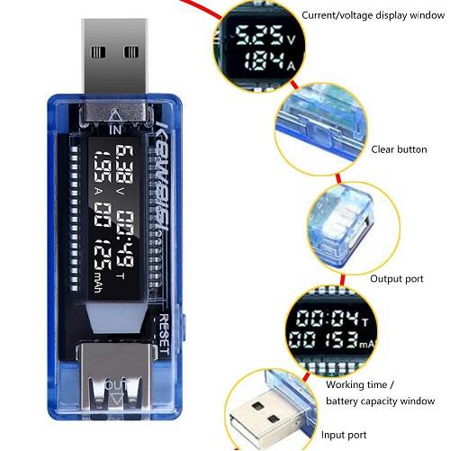 KEWEISI USB Detektor Pengukur Tegangan Voltase dan Baterai Tester - KWS-V20 Gambar produk KEWEISI USB Detektor Pengukur Tegangan Voltase dan Baterai Tester - KWS-V20