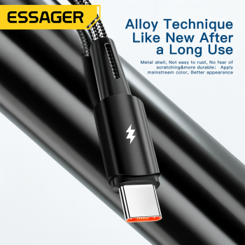Gambar produk ESSAGER Kabel Data USB Type A to Type C Fast Charging 120W 6A 1M - EXC120-CG01-P
