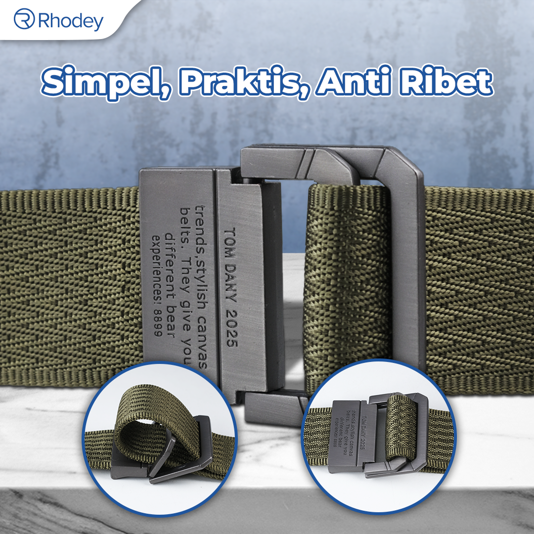 Gambar produk Rhodey Craftman Tali Ikat Pinggang Pria Canvas Buckle Belt - B1030